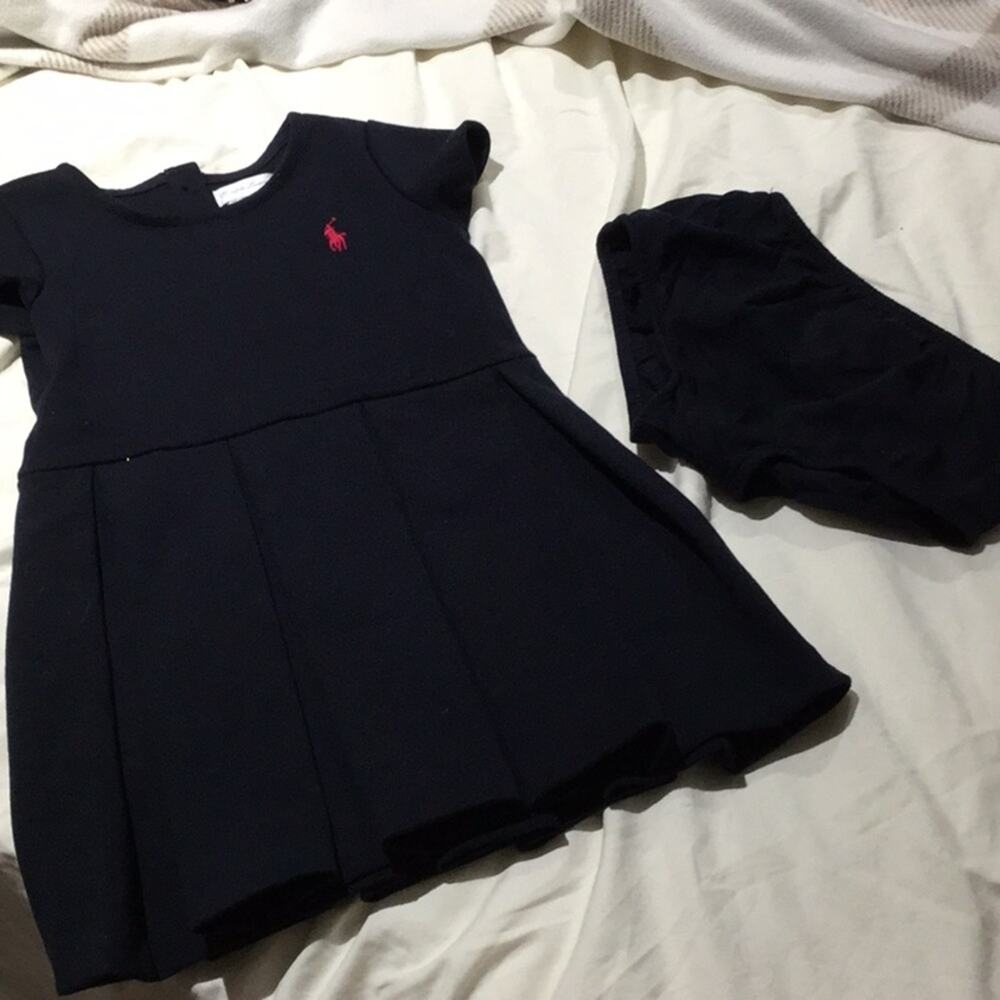 Ralph Lauren navy box pleat dress 24M worn once